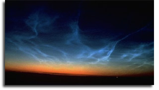 Image of Noctilucent Clouds.